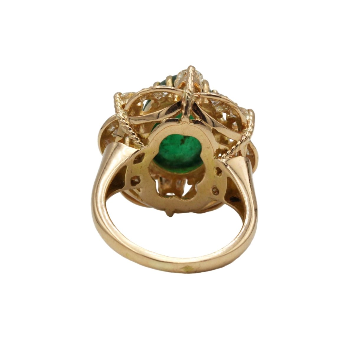 Bague Marguerite en or jaune, émeraude et diamants - Castafiore