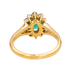 Bague Marguerite en or jaune, émeraude et diamants - Castafiore