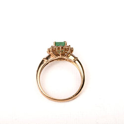 Bague Marguerite en or jaune, émeraude et diamants - Castafiore