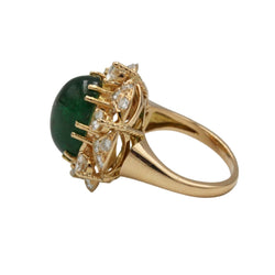 Bague Marguerite en or jaune, émeraude et diamants - Castafiore