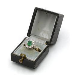 Bague Marguerite en or jaune, émeraude et diamants - Castafiore