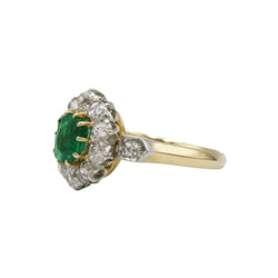 Bague Marguerite en or jaune, émeraude et diamants - Castafiore