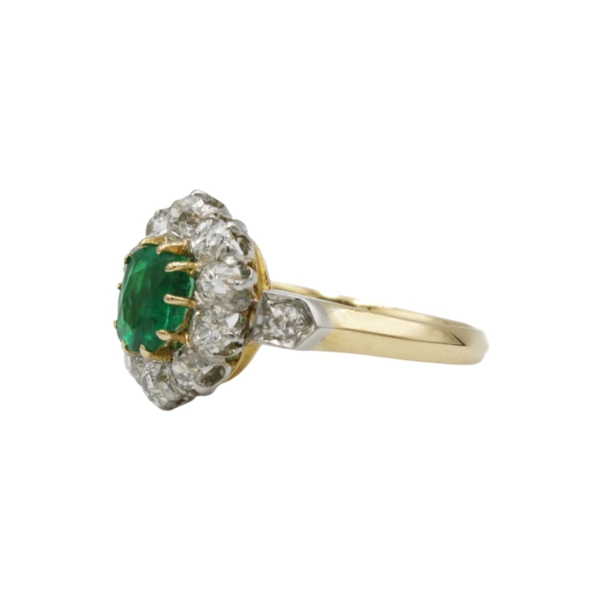 Bague Marguerite en or jaune, émeraude et diamants - Castafiore