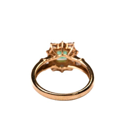 Bague Marguerite en or jaune, émeraude et diamants - Castafiore