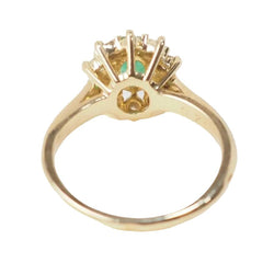 Bague Marguerite en or jaune émeraude et diamants - Castafiore