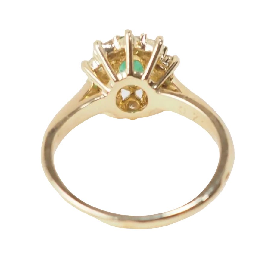 Bague Marguerite en or jaune émeraude et diamants - Castafiore