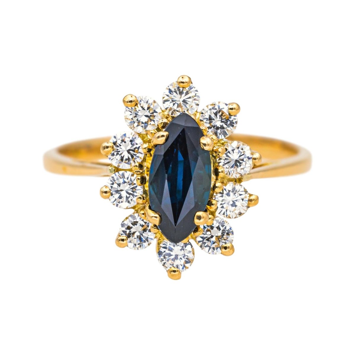 Bague Marguerite en or jaune, émeraude et diamants - Castafiore