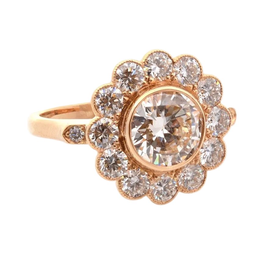 Bague Marguerite en or jaune et diamants - Castafiore