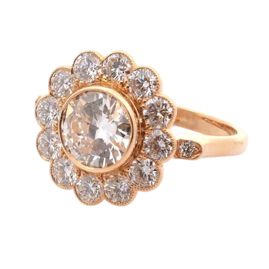 Bague Marguerite en or jaune et diamants - Castafiore