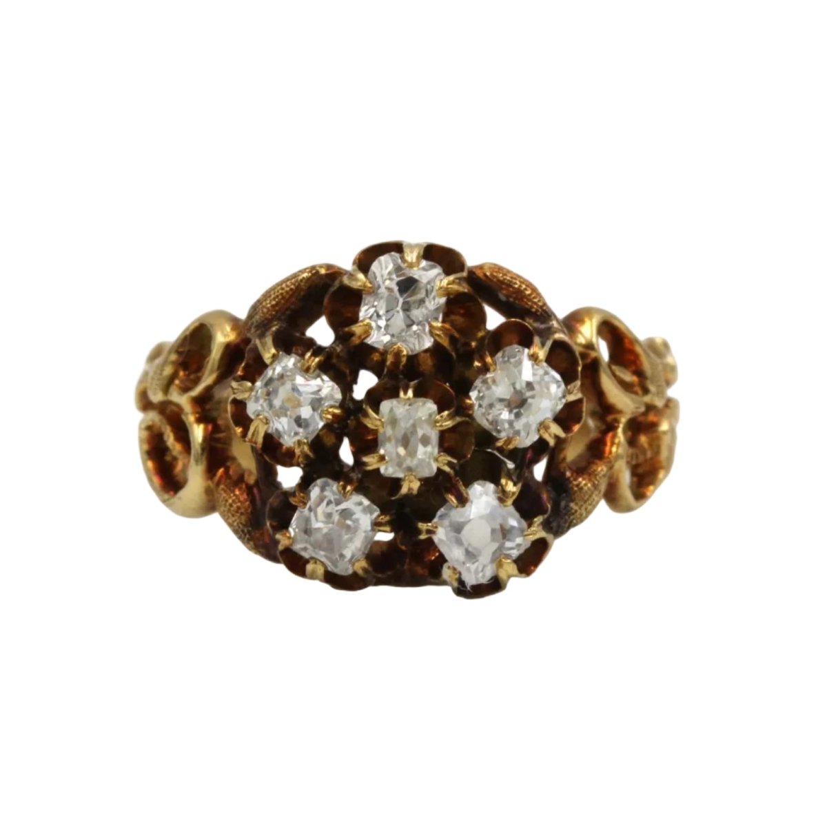 Bague Marguerite en or jaune et diamants