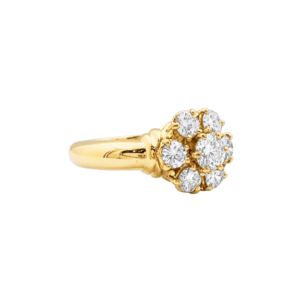 Ring "Flower", yellow gold and diamonds.