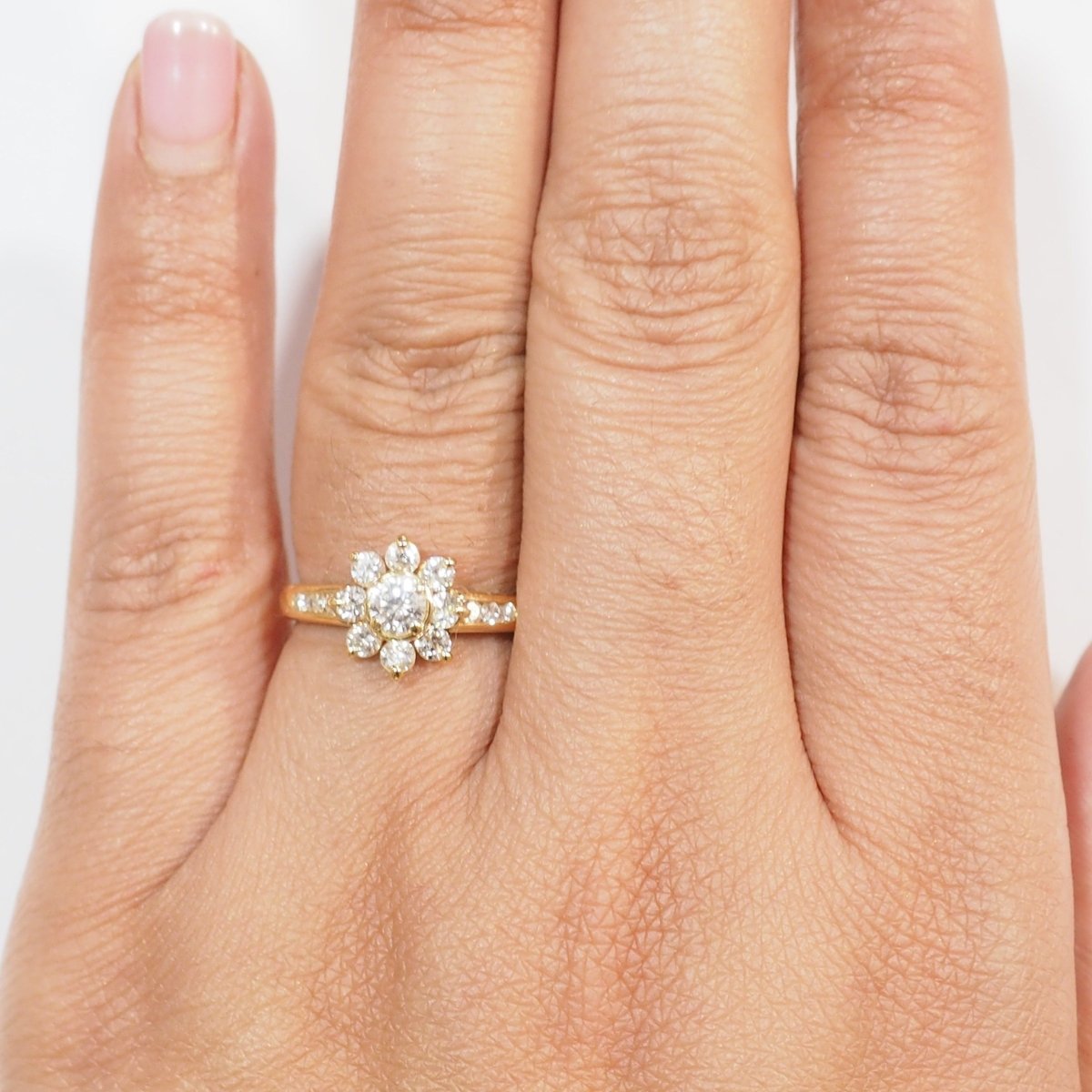 Bague Marguerite en or jaune et diamants - Castafiore