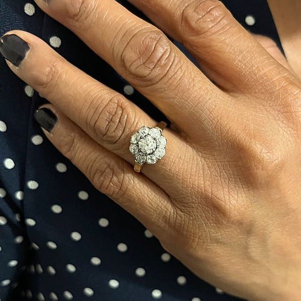 Bague Marguerite en or jaune et diamants - Castafiore