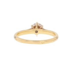 Ring modern yellow gold flower diamonds