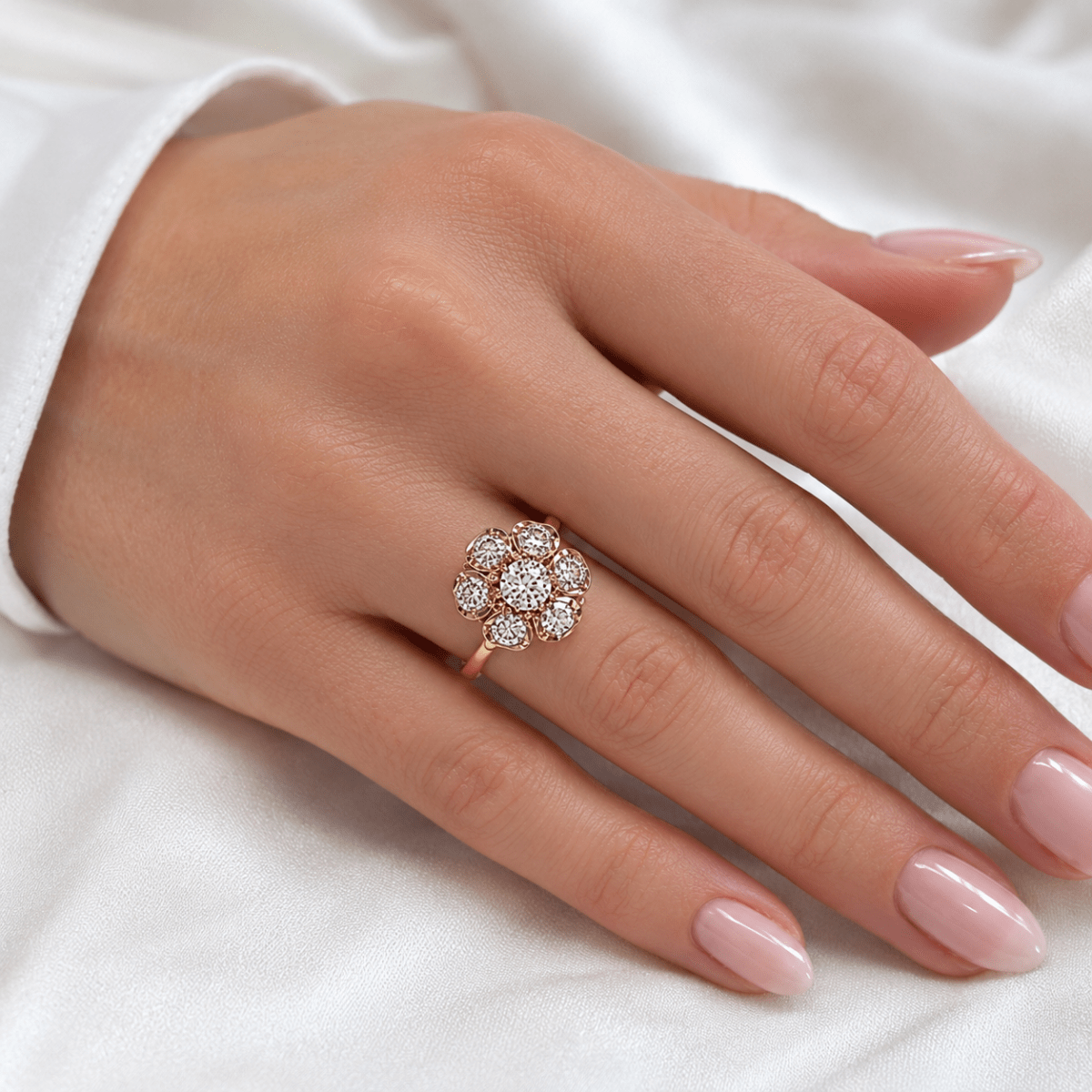 Bague Marguerite en or jaune et diamants - Castafiore