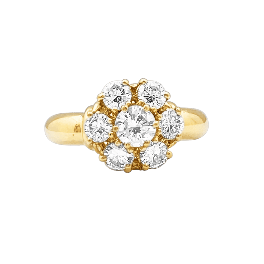 Ring "Flower", yellow gold and diamonds.