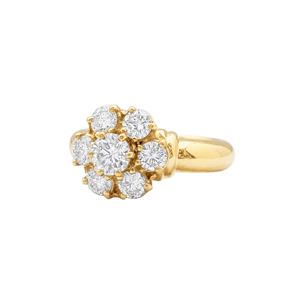 Ring "Flower", yellow gold and diamonds.