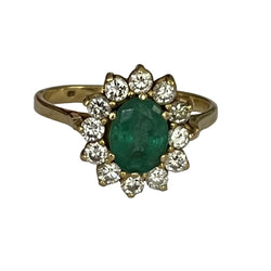 Bague Marguerite en or jaune et émeraude - Castafiore