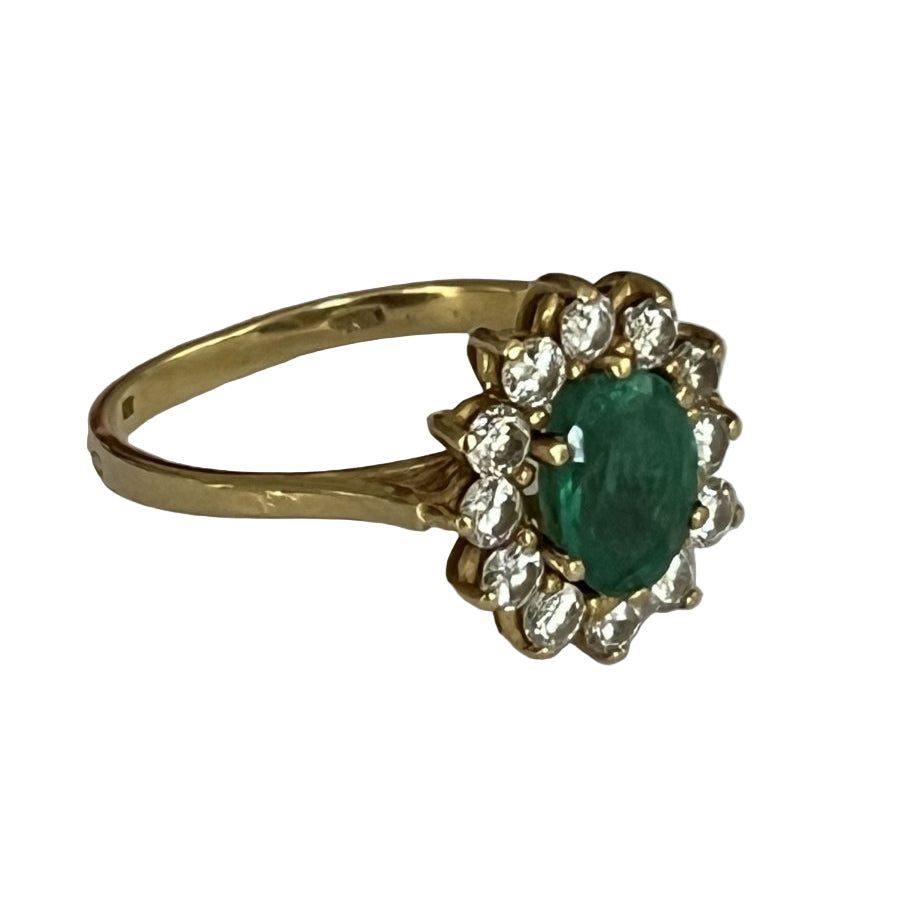 Bague Marguerite en or jaune et émeraude - Castafiore