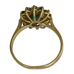 Bague Marguerite en or jaune et émeraude - Castafiore