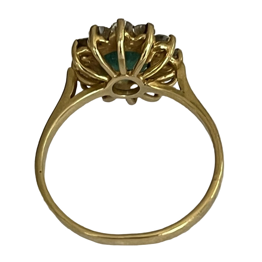 Bague Marguerite en or jaune et émeraude - Castafiore