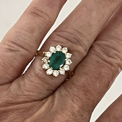 Bague Marguerite en or jaune et émeraude - Castafiore