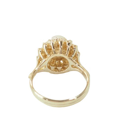 Bague marguerite en or jaune et perle de culture - Castafiore