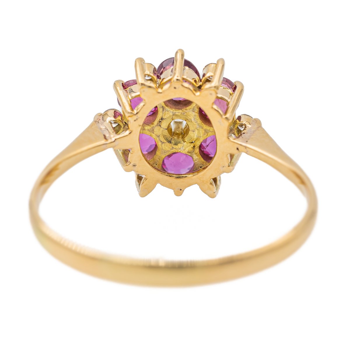 Bague Marguerite en or jaune et rubis - Castafiore