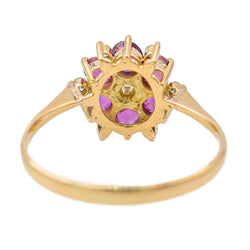 Bague Marguerite en or jaune et rubis - Castafiore