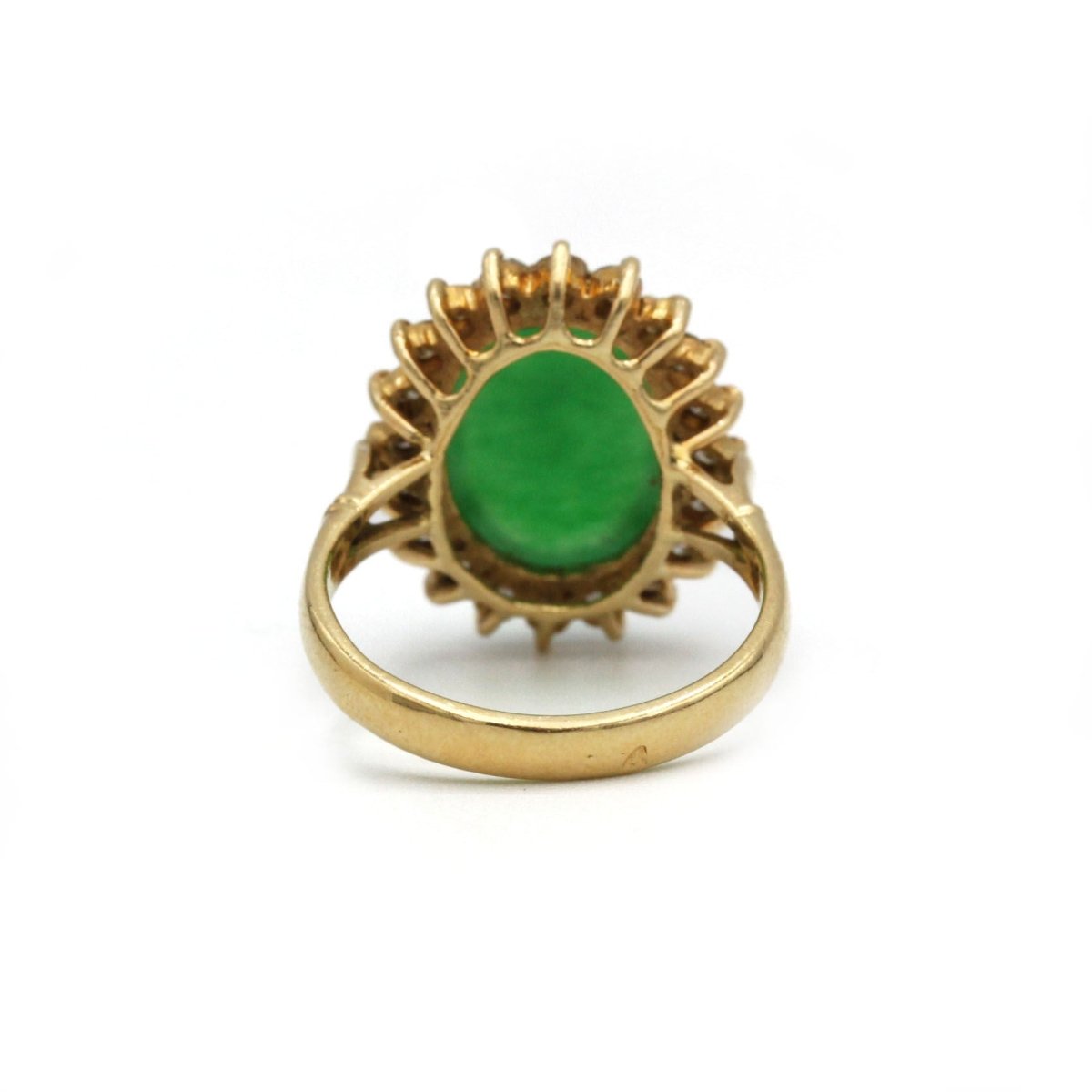 Bague Marguerite en or jaune, jade et diamants - Castafiore