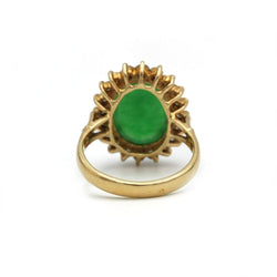 Bague Marguerite en or jaune, jade et diamants - Castafiore