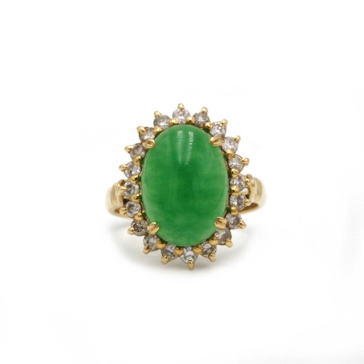 Bague Marguerite en or jaune, jade et diamants - Castafiore