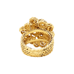 Ring vintage flower, son ofyellow gold and diamonds.