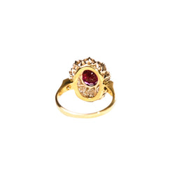 Bague Marguerite en or jaune, or blanc, rubis et diamants - Castafiore