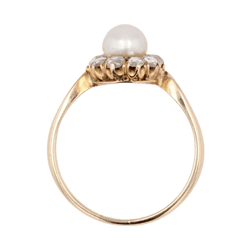 Bague Marguerite en or jaune, perle et diamants - Castafiore