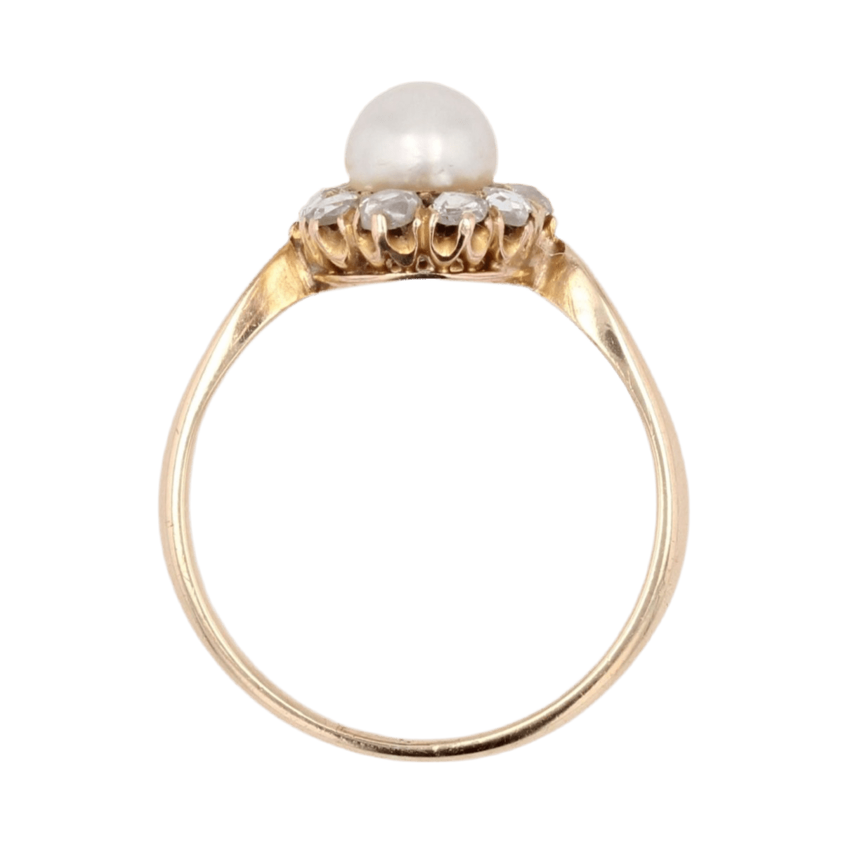 Bague Marguerite en or jaune, perle et diamants - Castafiore