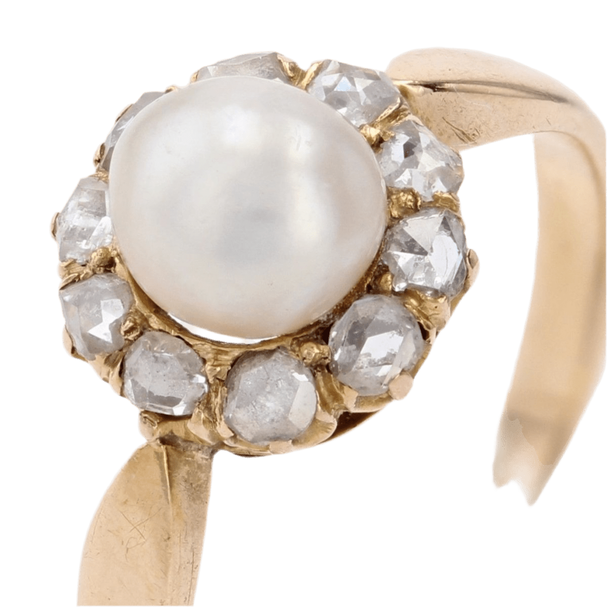 Bague Marguerite en or jaune, perle et diamants - Castafiore
