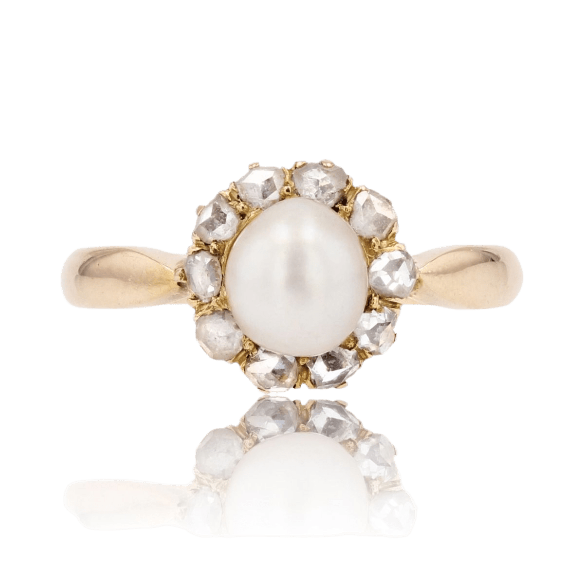 Bague Marguerite en or jaune, perle et diamants - Castafiore