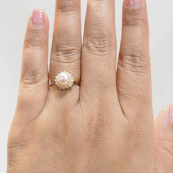 Bague Marguerite en or jaune, perle et diamants - Castafiore