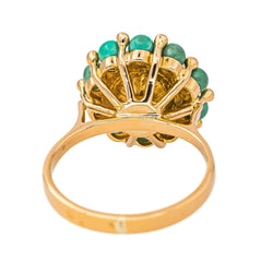 Bague Marguerite en or jaune, perle et turquoises - Castafiore