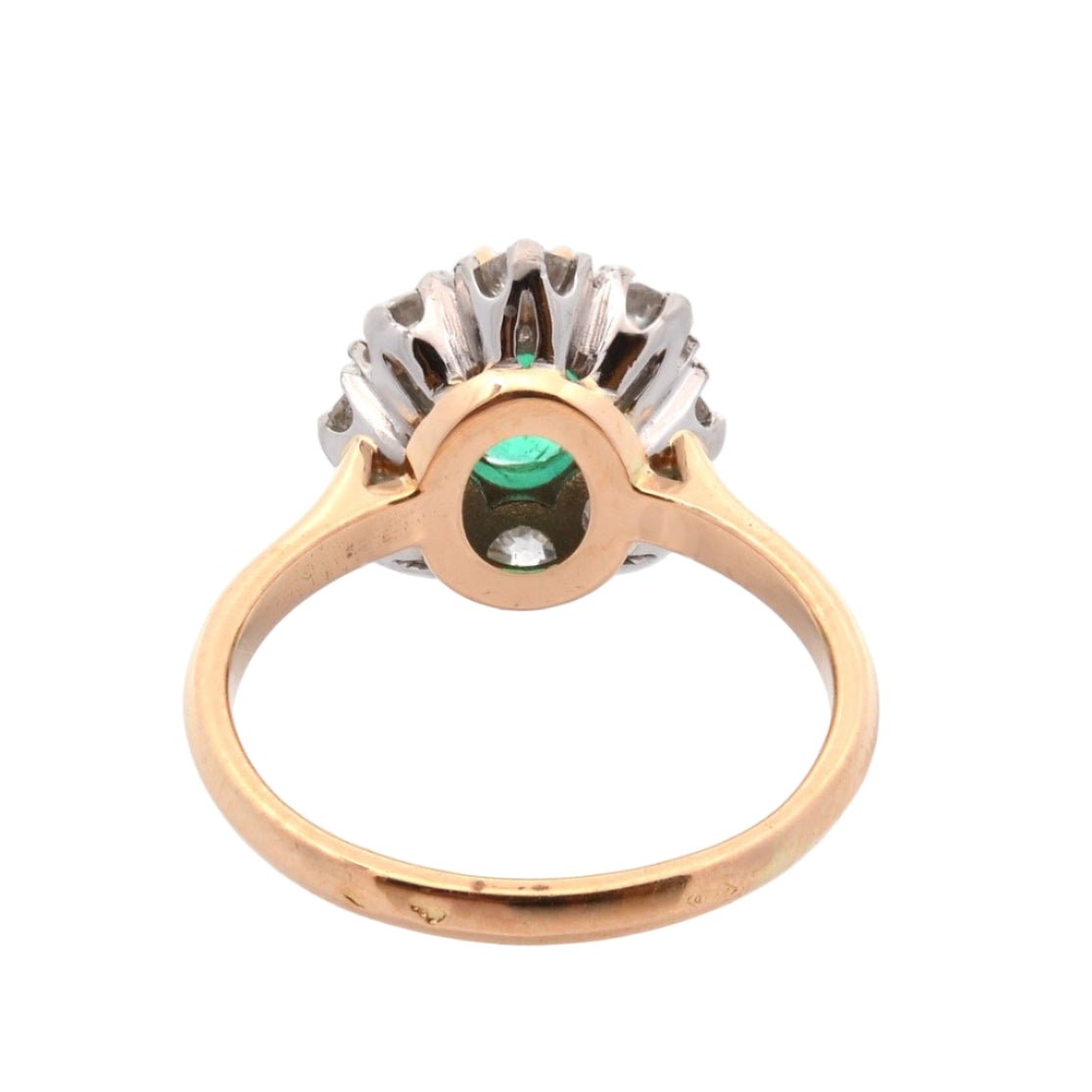 Bague Marguerite en or jaune, platine, émeraude et diamants - Castafiore