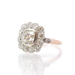 Bague Marguerite en or jaune, platine et diamants - Castafiore