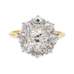 Bague Marguerite en or jaune, platine et diamants - Castafiore