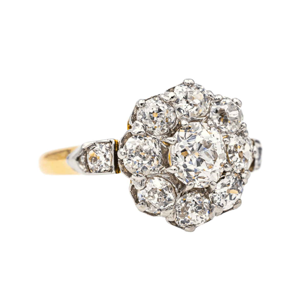 Bague Marguerite en or jaune, platine et diamants - Castafiore