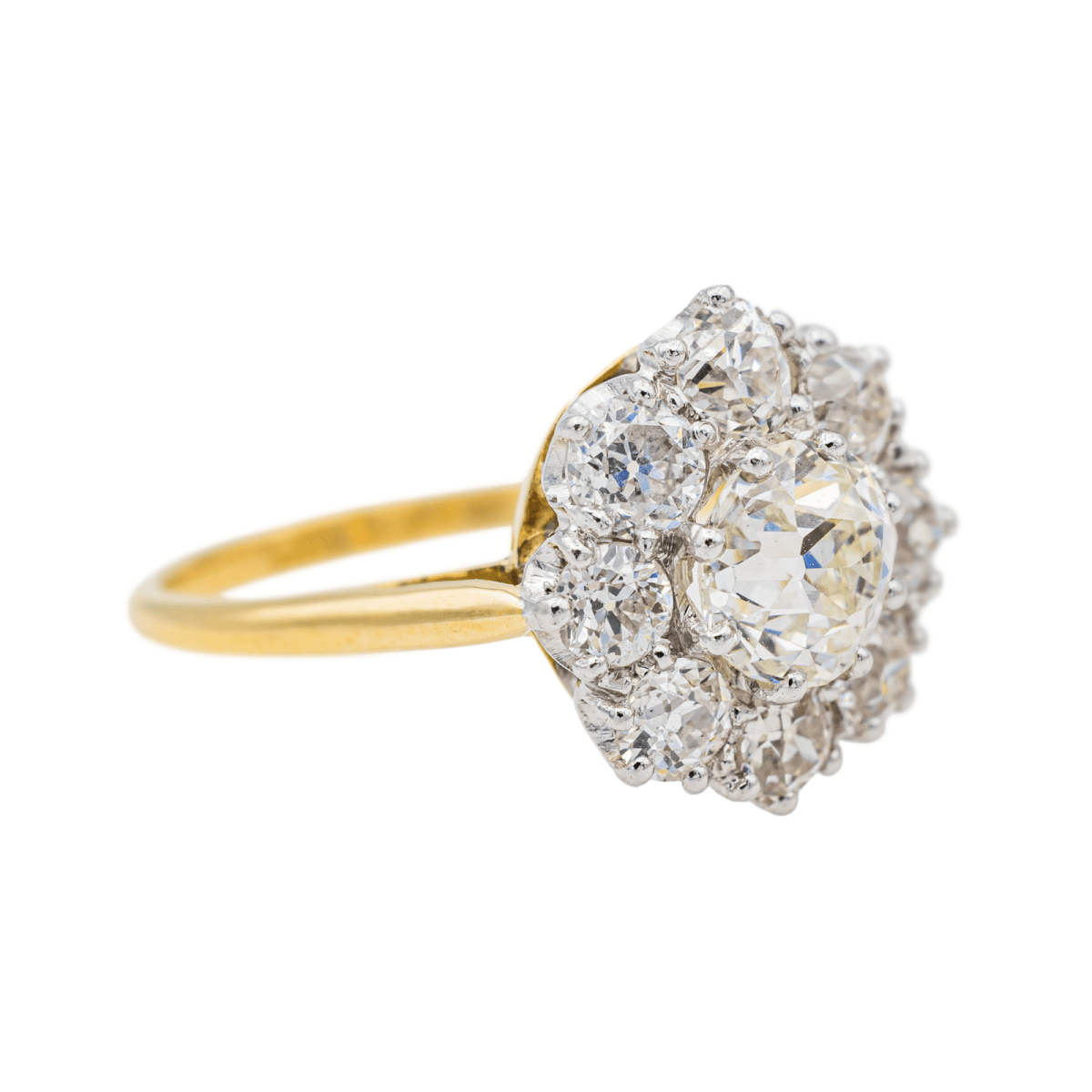 Bague Marguerite en or jaune, platine et diamants - Castafiore