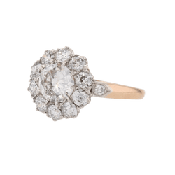 Bague Marguerite en or jaune, platine et diamants - Castafiore