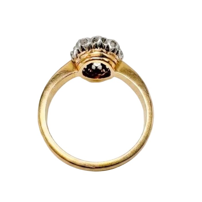 Bague Marguerite en or jaune, platine et diamants - Castafiore