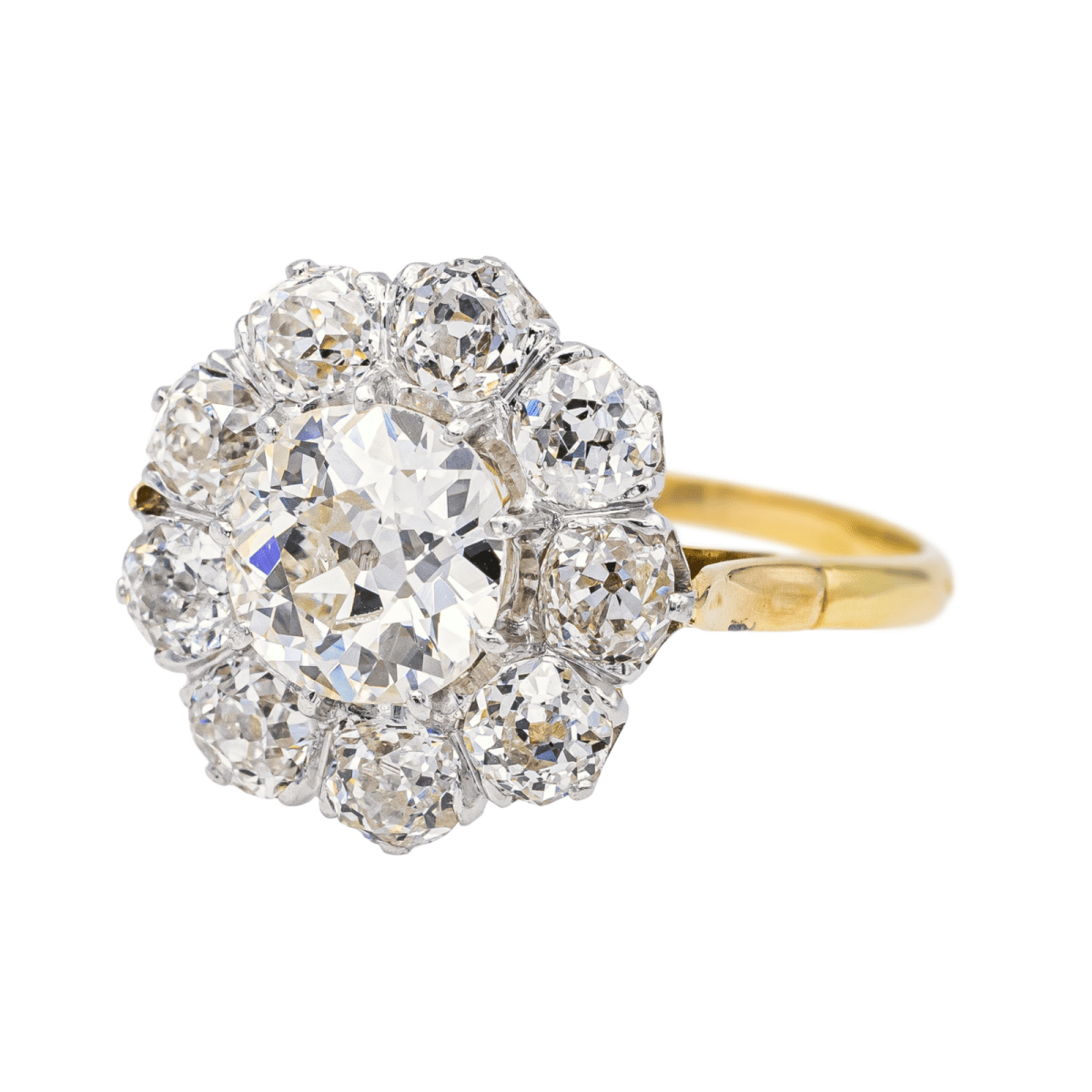 Bague Marguerite en or jaune, platine et diamants - Castafiore