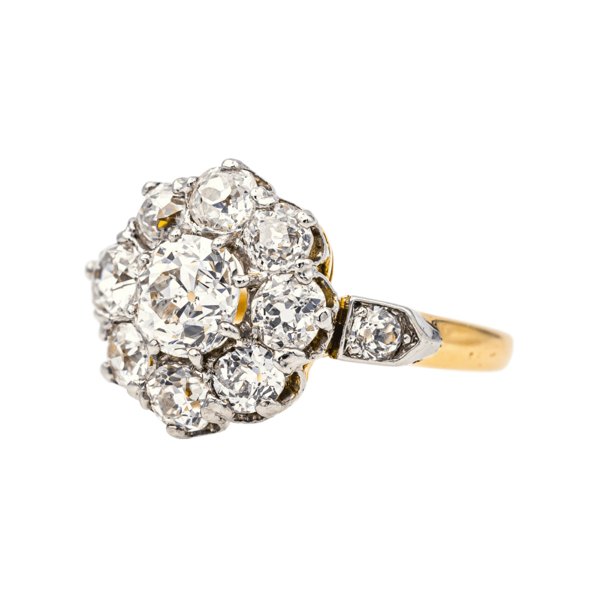 Bague Marguerite en or jaune, platine et diamants - Castafiore