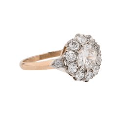 Bague Marguerite en or jaune, platine et diamants - Castafiore